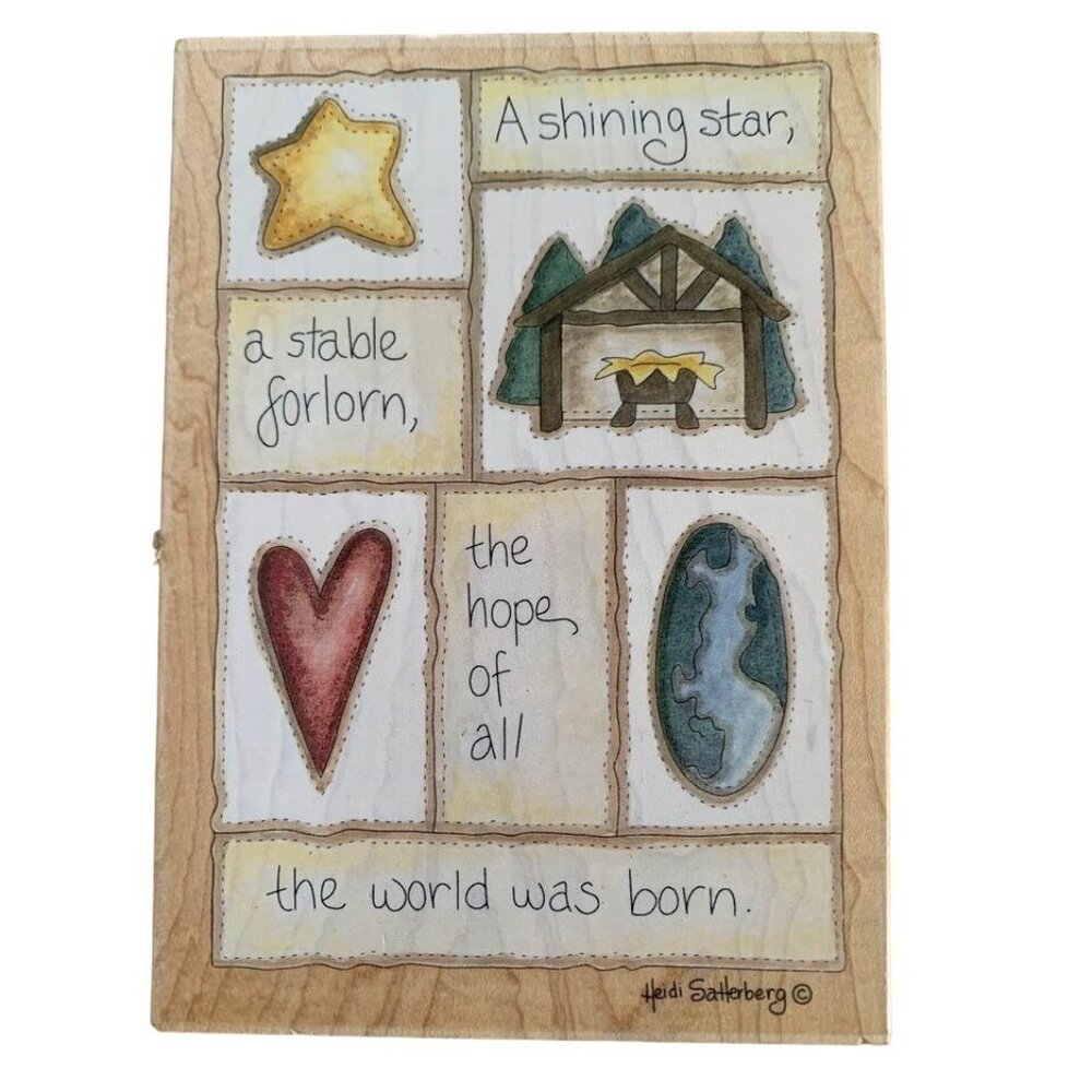 A Shining Star by Heidi Satterberg Rubber Stamp Woodblock Inspirational Design